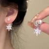 2024 Luxury Snowflake Pearl Diamond Earrings - Festive, High-End Autumn/Winter Style