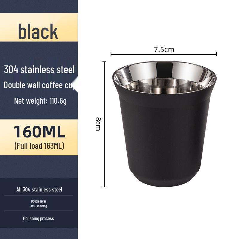 TikTok Edelstahl tragbare Espressotasse - Naturfarbe, kleines Volumen