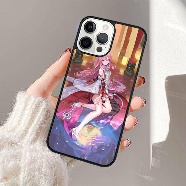 Genshin Impact Yae Miko Phone Case For iPhone 17 Air 13 12 14 15 16  Cover For Apple Pro Max Plus Coque