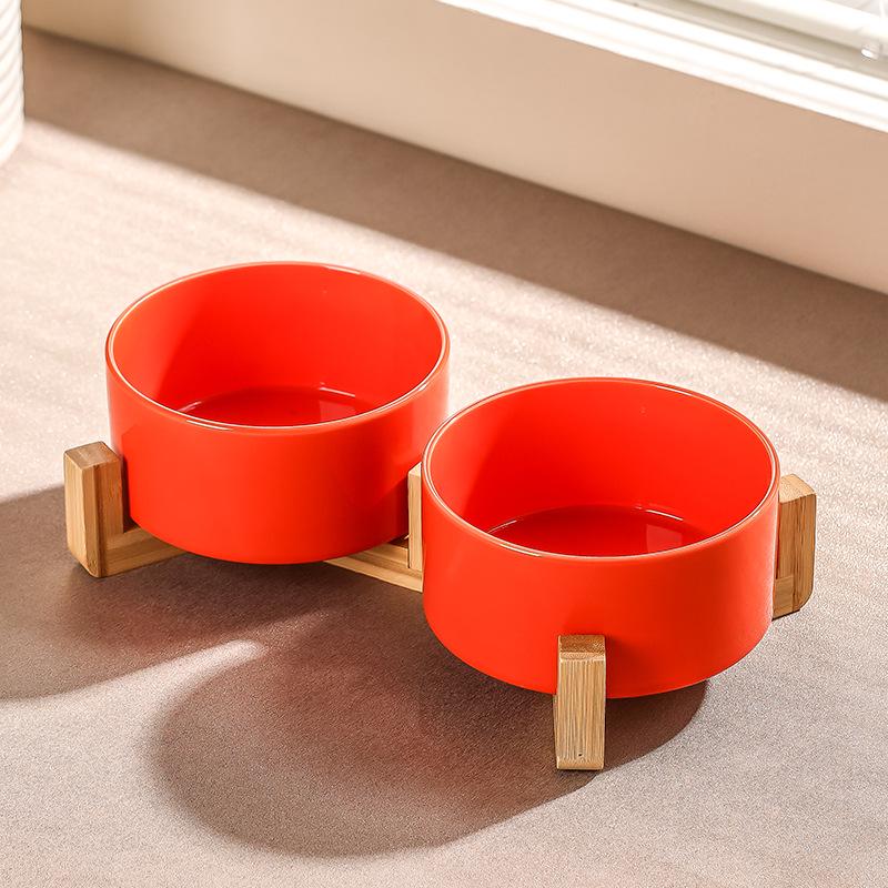 Schwarze Keramik Anti-Kipp Katze & Hund Futter-/Wassernapf