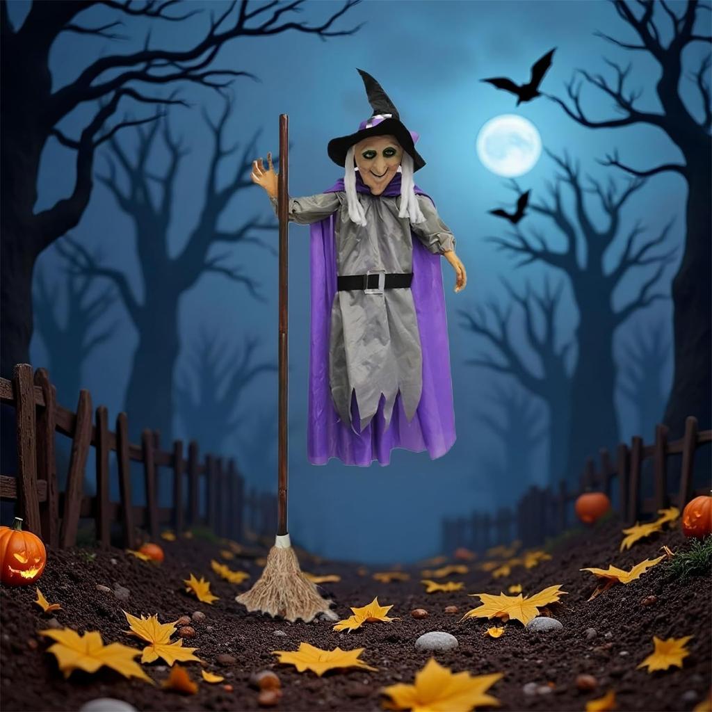 Halloween Decoration Voice Control Witch Large Hanging Luminous Soundmaking Bar House Horror Decoration