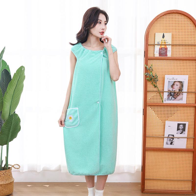 Coral Fleece Bath Skirt Is Soft and Skin-friendly Can Be Worn Suspender Bathrobe Variety Bath Towel Beach Towel Can Be Worn Bath Towel