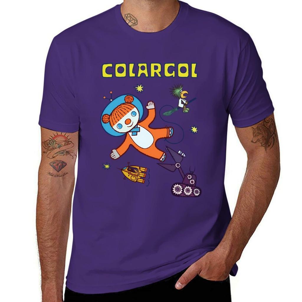 Colargol Bär im Weltraum T-Shirt Vintage Koreanische Mode Ästhetische Kleidung Schnelltrocknende Herren Weiße T-Shirts