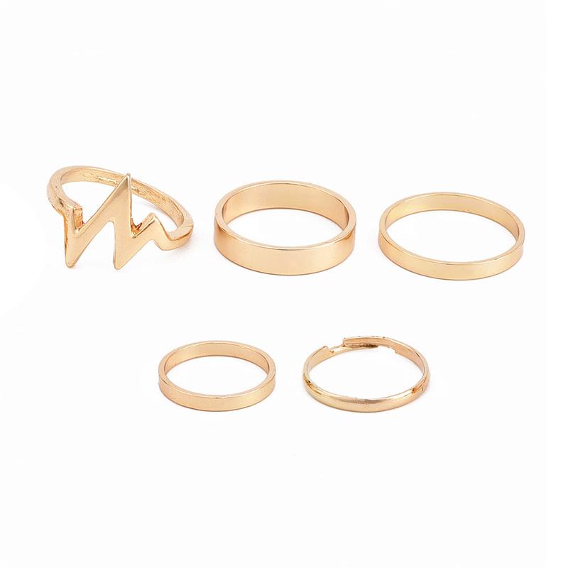 10Pcs Punk Gold Color Chain Rings Set For Women Girls Fashion Irregular Finger Thin Rings Gift  Female Knuckle Jewelry Party
