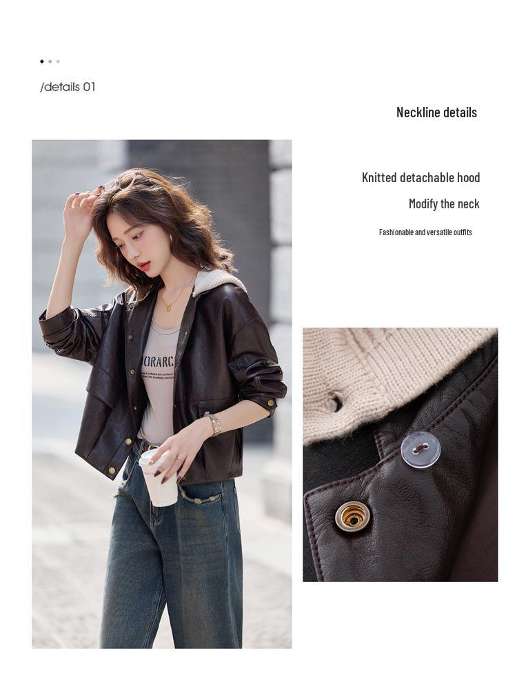 Women's Genuine Leather Jacket - Casual, Versatile Sheepskin Coat for Autumn and Winter