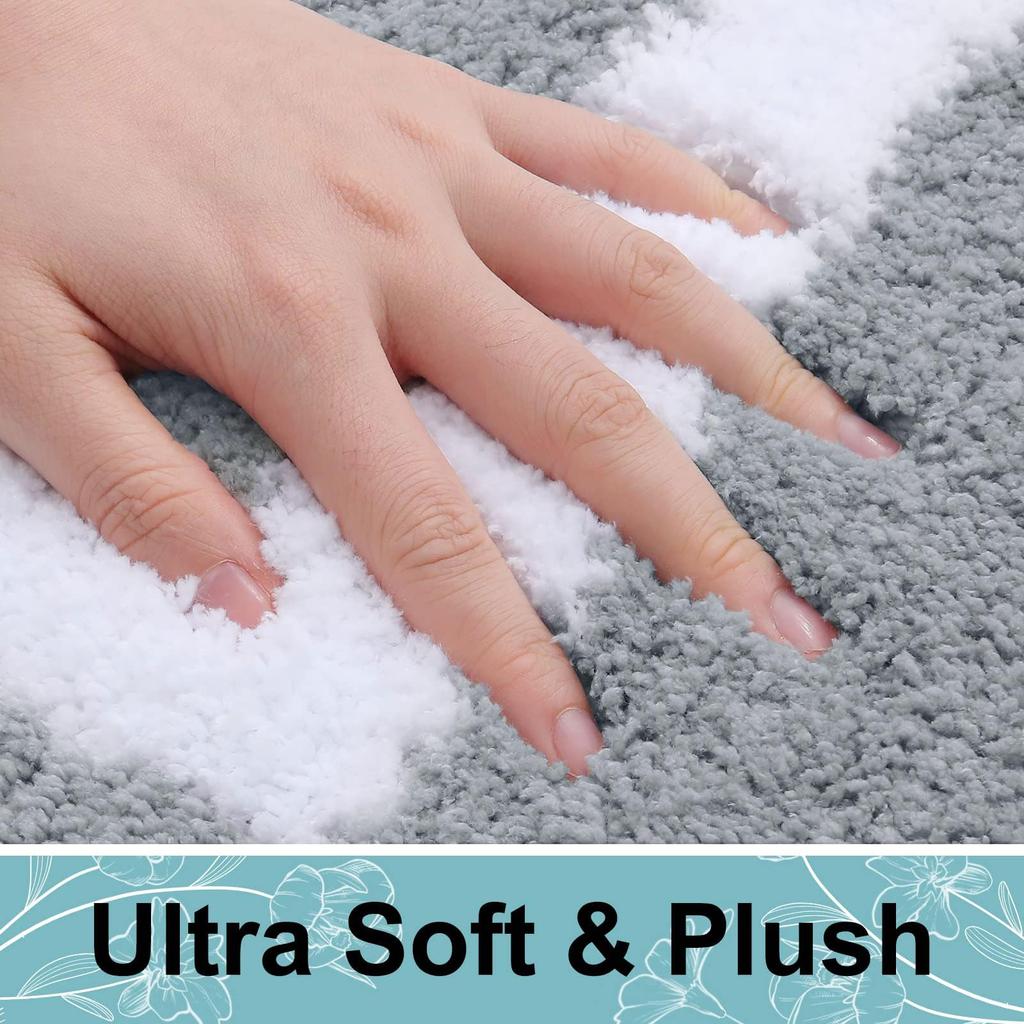 Olanly Large Bathroom Rugs Non Slip Bath Mats Bathroom Machine Washable Plush Carpet Room Floor Decor Absorbent Bath Rugs Shower