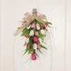 Spring And Summer Decor Artificial Tulips Swag Home Front Door Decor Handmade Floral Arrangement Indoor Outdoor Use