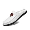 Men'S Sandals Wear Half Slippers For Men Genuine Leather Mens Shoes Summer Breathable Luxury Shoes Casual Loafers Man Moccasins