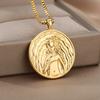 Queen Elizabeth Gold Coin Necklace, Titanium Plated 18K Gold, Ins Women's Collarbone Chain, Creative Gold Coin Accessories