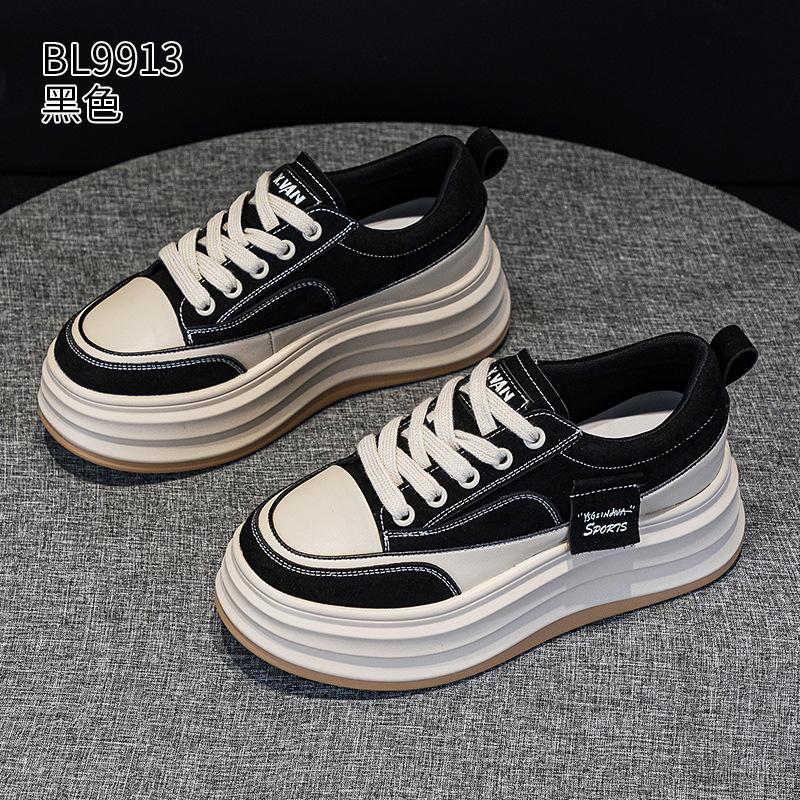 Leather muffin thick baseplate shoes autumn and winter leopard print small velvet sports and leisure shoes 34