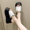 Fashion Female Shoes Slippers Casual String Bead Slides Jelly Flip Flops Platform 2025 Luxury Summer Glitter Fashion Crystal Slippers Ca