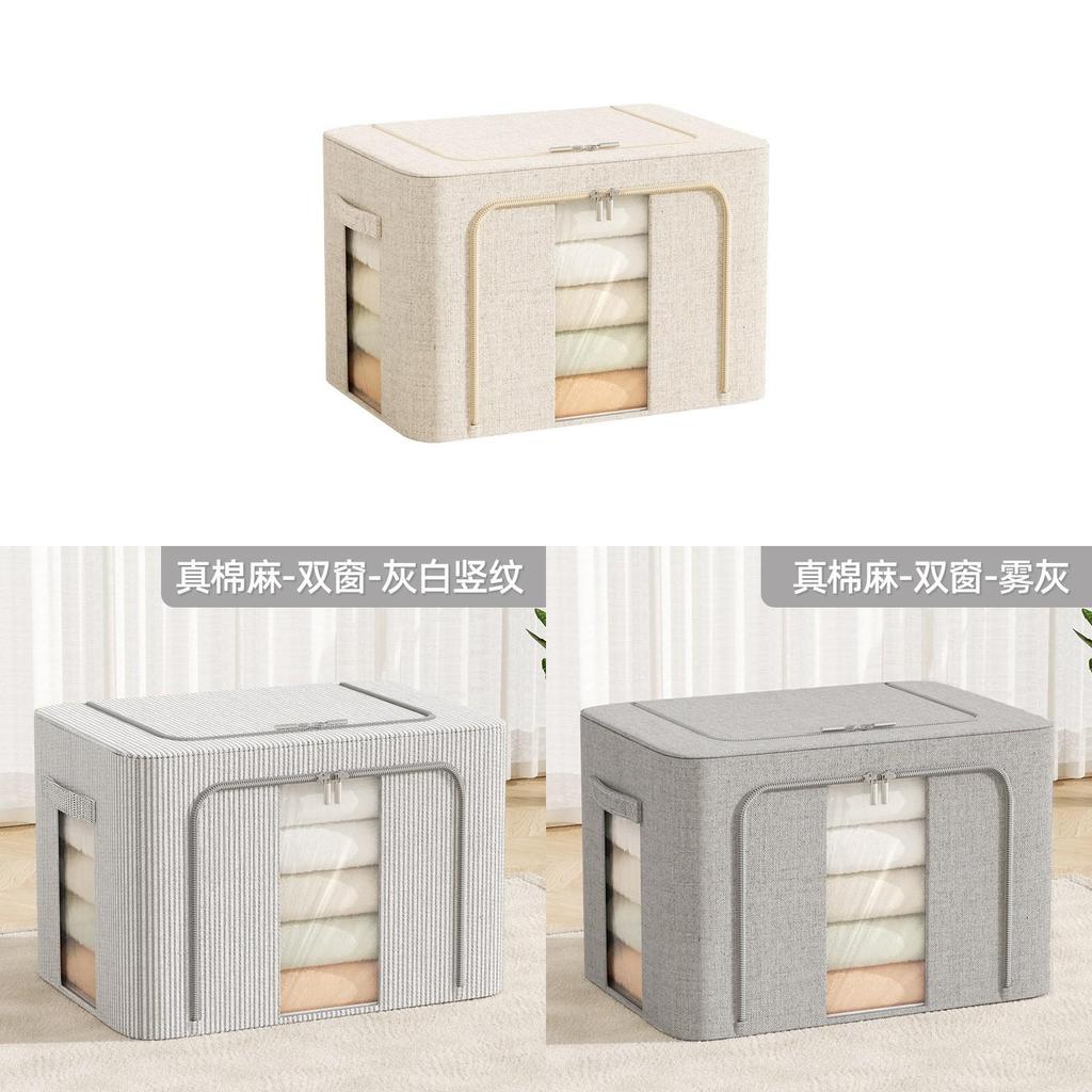 Clothes Storage Box Organizer With Steel Frame Waterproof Fabric For Bedroom Storage
