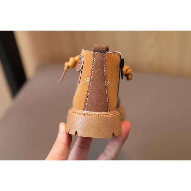 Children's Martin Boots, Girls' Leather Boots, Autumn and Winter Styles, Boys' Short Boots, Autumn Mid To High Top Single Boots