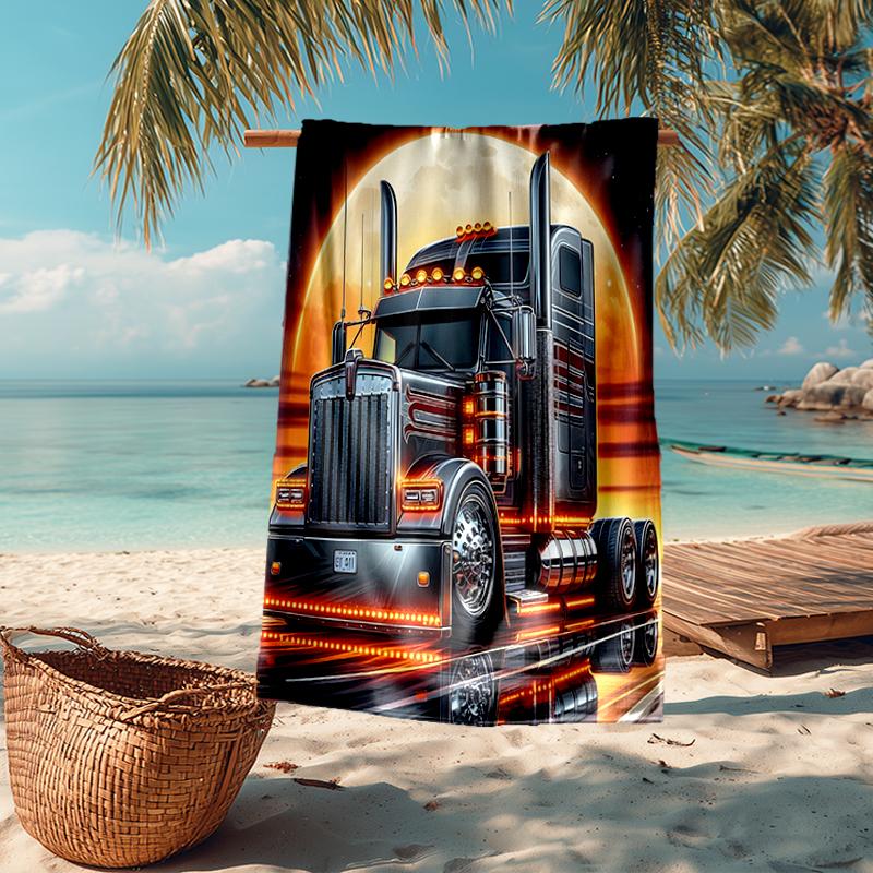 LKW Mode Strandtuch: Ideal für Sommerabenteuer Weich, saugfähig und schnell trocknend geeignet zum Schwimmen und Baden