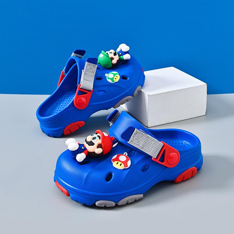 Sandale Slip-on Desen Animat Mario pentru Copii, Confortabile, din Spumă EVA, Încălțăminte de Plajă pentru Băieți