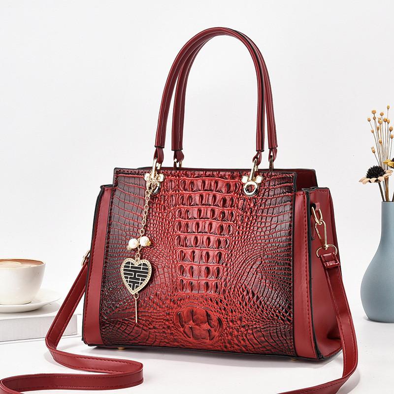 Luxurious High-end Crocodile Pattern Handbag Stylish Shoulder Bag Versatile Casual Tote With Large Capacity For Moms