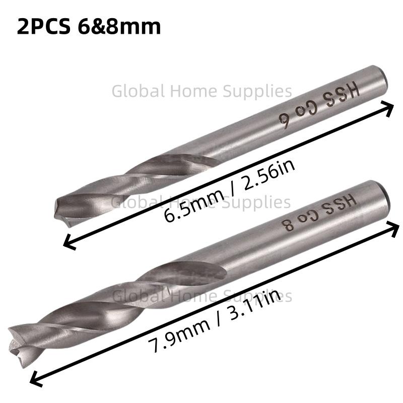 1/2pcs 6/8mm HSS CO Spot Weld Drill Bit Welder Remover Cutter For Removing Spot Welds Metal Hole Grooving Opener Drilling Tool