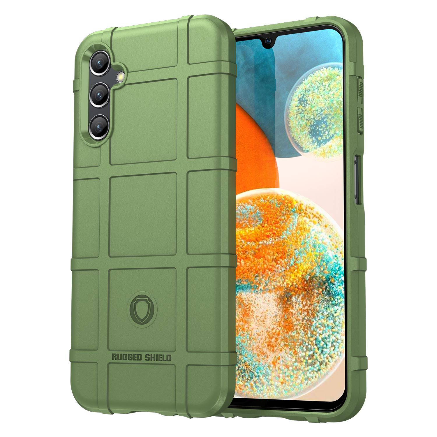 

Smartphone Protective Case for Samsung Galaxy A14 4G/5G,Fall Proof Rugged Square Grid Texture Shockproof Soft TPU Case Green