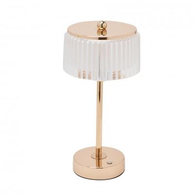 Hestia Kristall USB LED Touch Tischlampe mit Goldfuß & Verzierungen