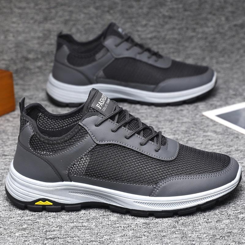 

Men s summer outdoor breathable sports shoes non-slip and lightweight mesh men s shoes soft sole wear-resistant versatile casual dad shoes 44