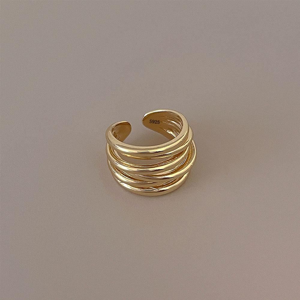 BF CLUB Gold Color Rings for Women Men Fashion Geometric Handmade Irregular Vintage Moon Ring Party Christmas Gift