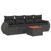 VidaXL Garden Lounge Set with Cushions 5 Pcs, Patio Sofas, Patio Furniture Set, Outdoor Furniture, Black 3224879
