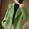 Woolen Coat Womens Short Autumn and Winter Small Comfortable Fit Outer Suit Collar Woolen Coat