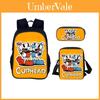 Cuphead Backpack Set For School And Travel With Nylon Construction And Multiple Compartments