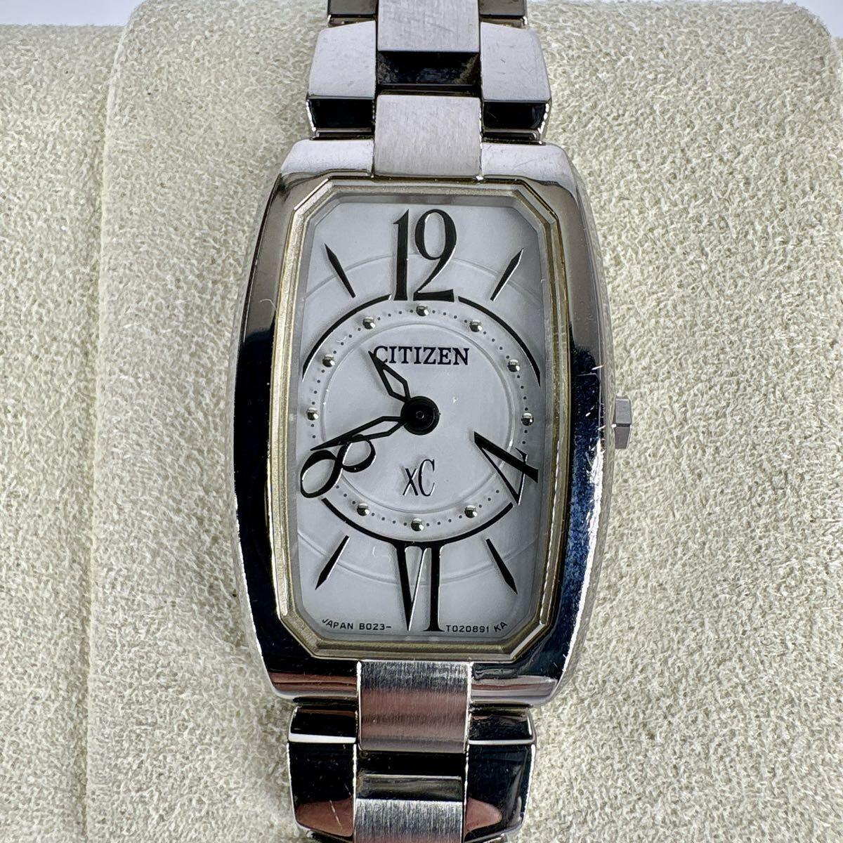Used [Working Item] CITIZEN Citizen Cross Sea Eco Drive Tonneau-type Ladies Watch XC Silver Solar White Dial Analog