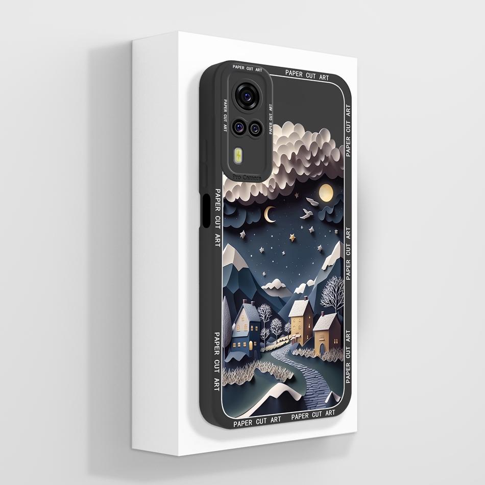 Per Vivo Y51 Y51A Y53S Y31 Y33 Custodia Squisita Cover Posteriore per Telefono Per Vivo Y 51(2020) Y 31 (2021) Cover Morbida in Silicone Liquido