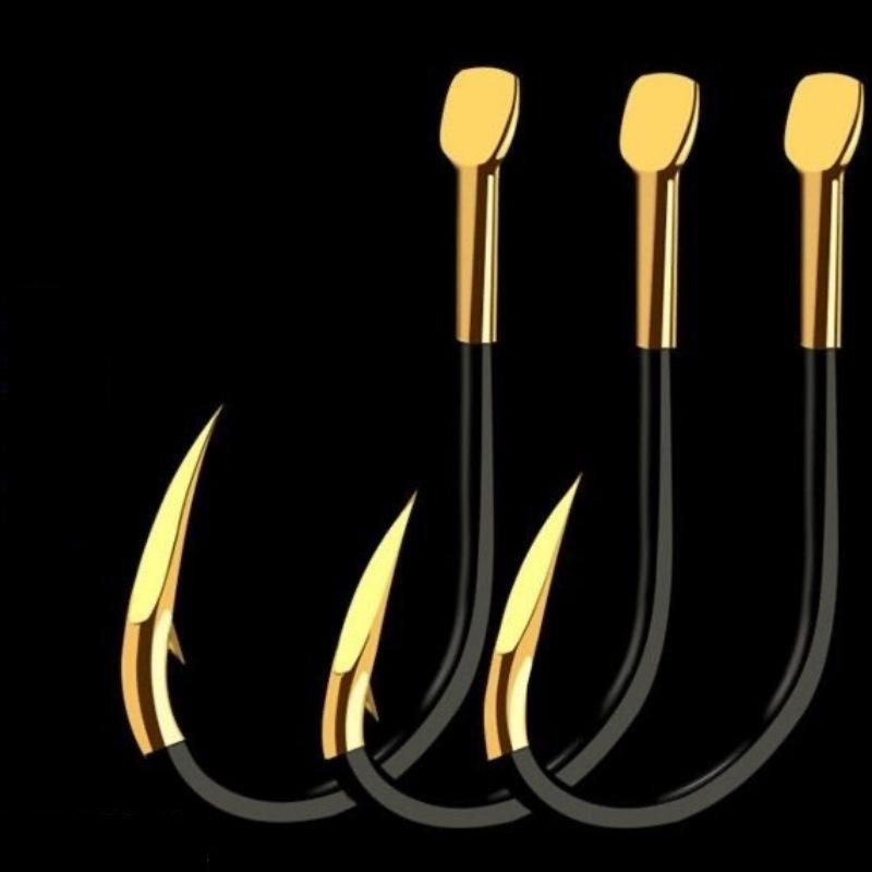 Crooked Mouth Black Gold Iseama Barbed Fishing Hook - Bulk Tackle Supplies