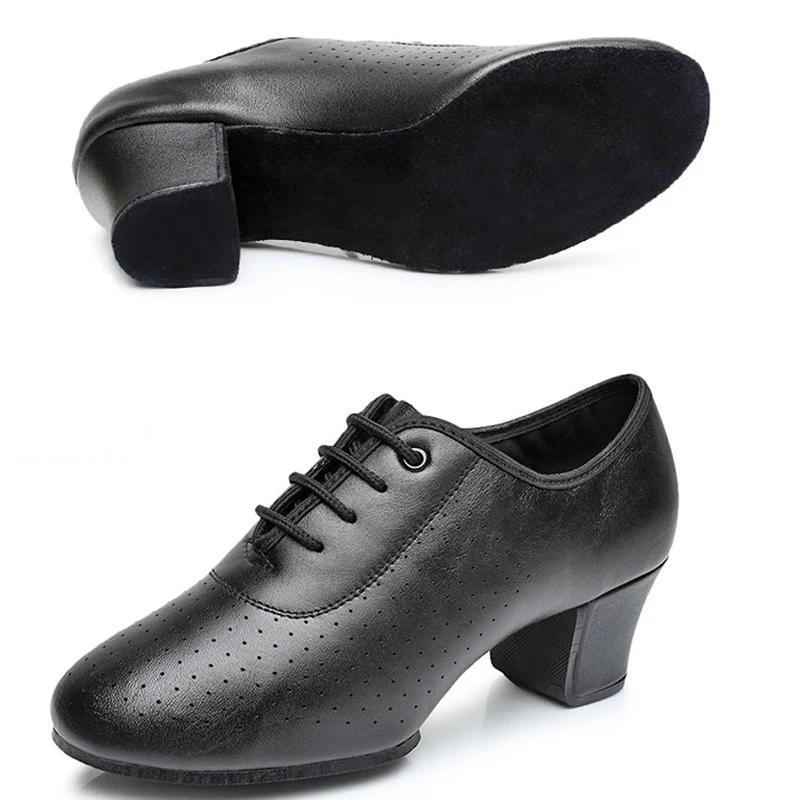 Women Leather Jazz Dance Shoes Woman Latin Salsa Ballroom Shoe Soft Breath Woman's Practice Dancing Shoes Ladies Sneakers