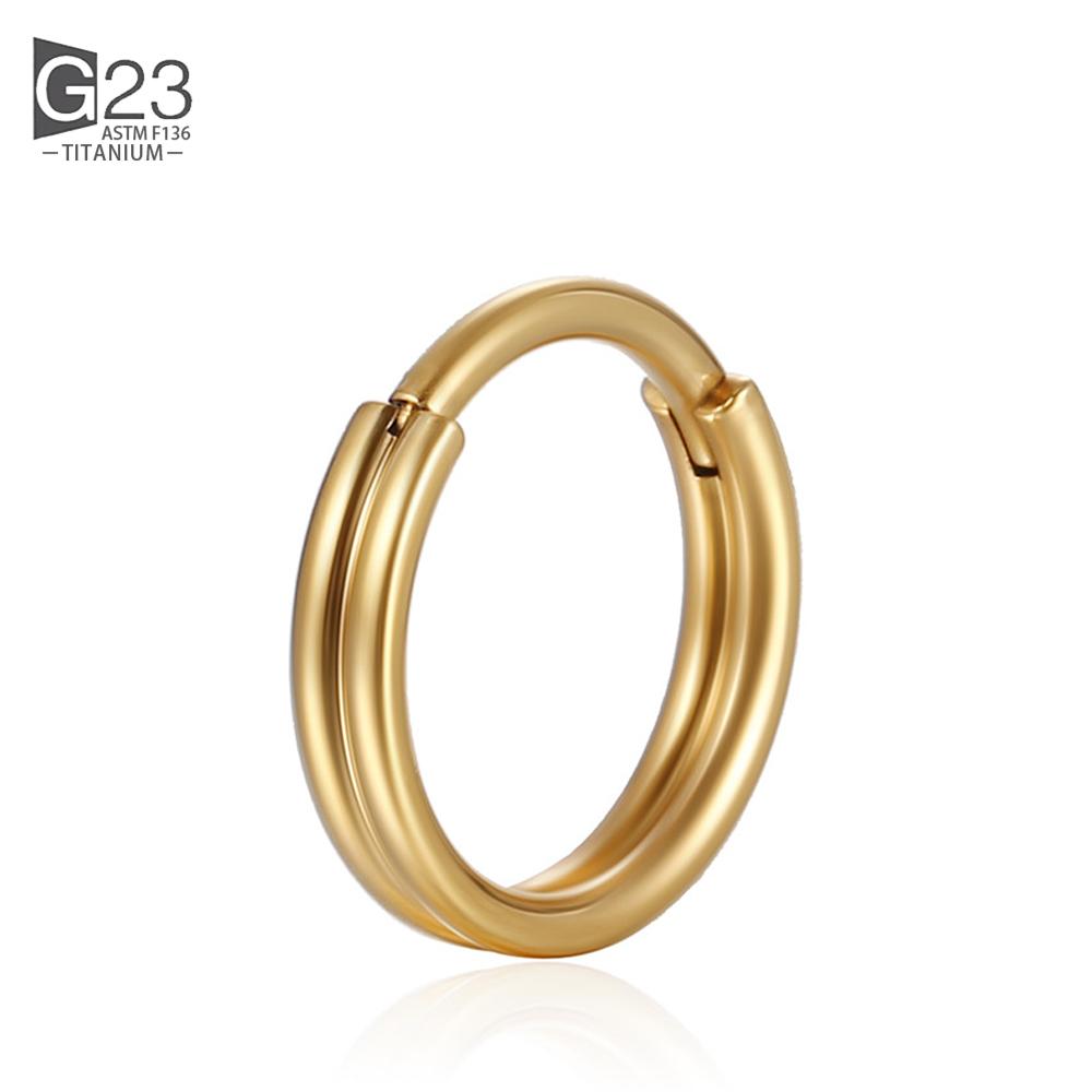 

G23 Titanium Piercing Double Layered Triple Stack Hinged Zircon Nose Ring Helix Cartilage CZ Small Cartilage Septum Clicker 16G 1.2x8mm золотой