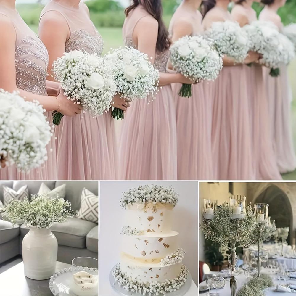 10pcs Artificial Baby Breath Flowers Fake Gypsophila Bouquet for Wedding Party Home Decoration Bride's Bouquet DIY Accessories