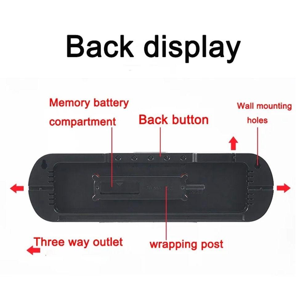 Humidity Display LED Digital Wall Clock Electronic Alarm Clock  Wall-mounted Decoration