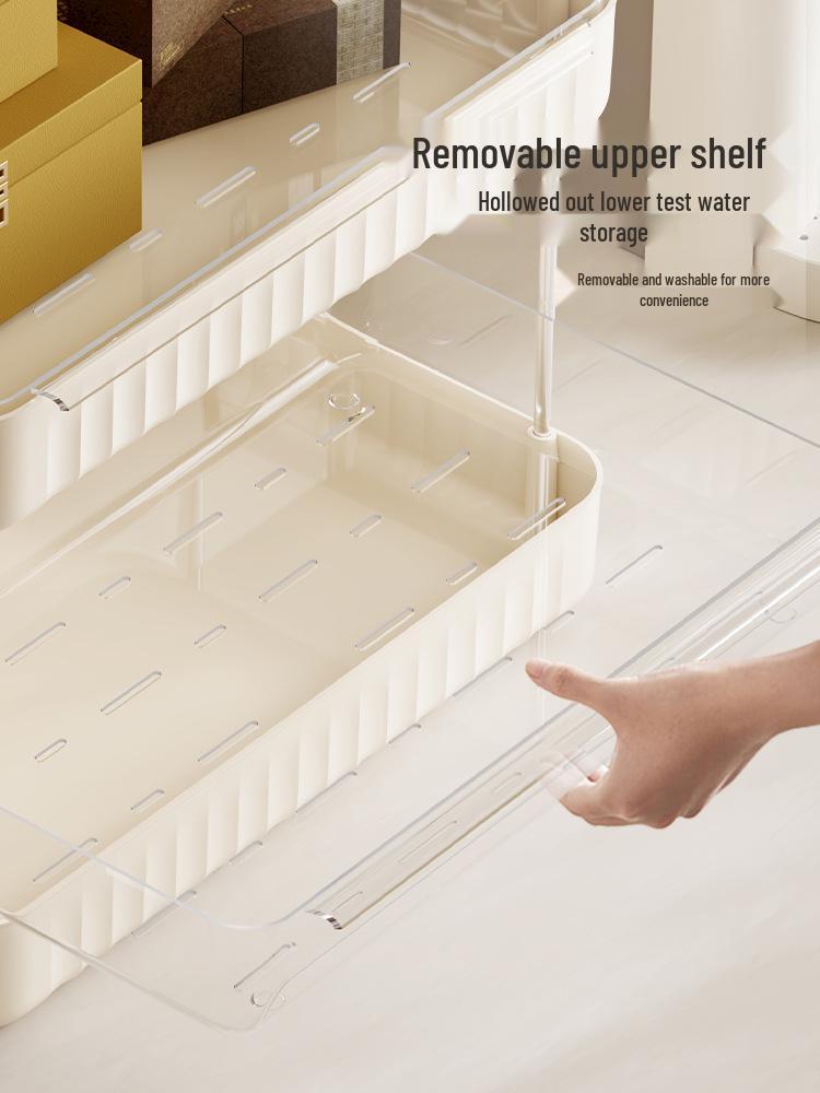 Dvouvrstvá čajová souprava a stojan na uložení šálků - Domácí pultový tác, Design bez nutnosti vrtání