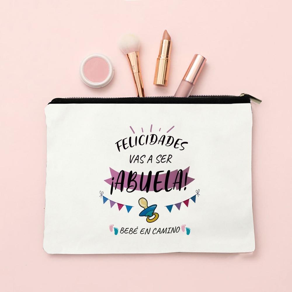 You Will Become An Aunt/Grandma Baby On The Road Print Makeup Bags Pregnancy Announcement Cosmetic Bags Baby Reveal for Family