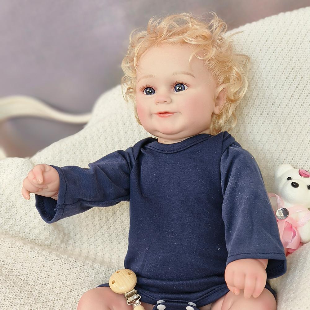 

50 см Милая новая кукла Reborn Maddie Girl с прошитыми светлыми волосами Мягкие обнимашки для тела 50cm