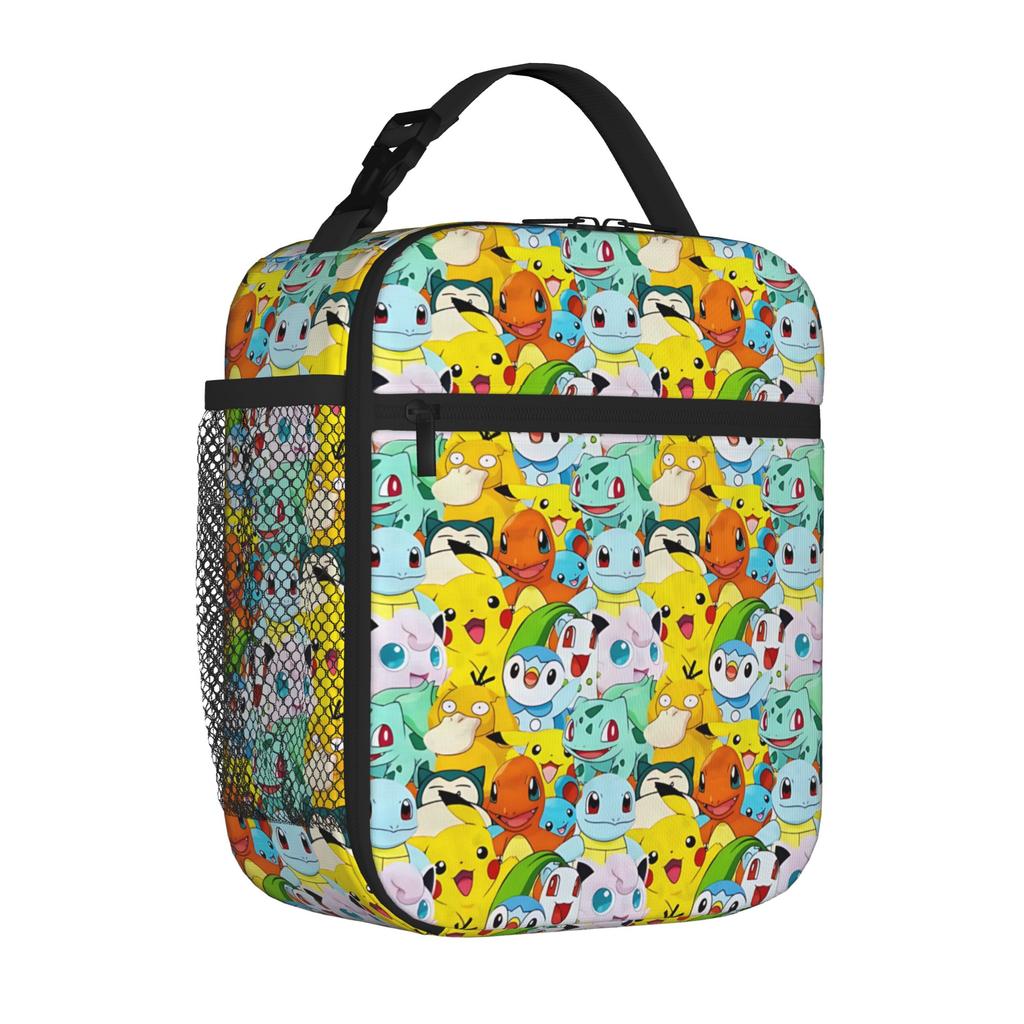 Cartoon Pokemon Theme Insulated Lunch Bag Meal Pack Rice Bag Bolsa Student Bento Lunch Handbag Insulation