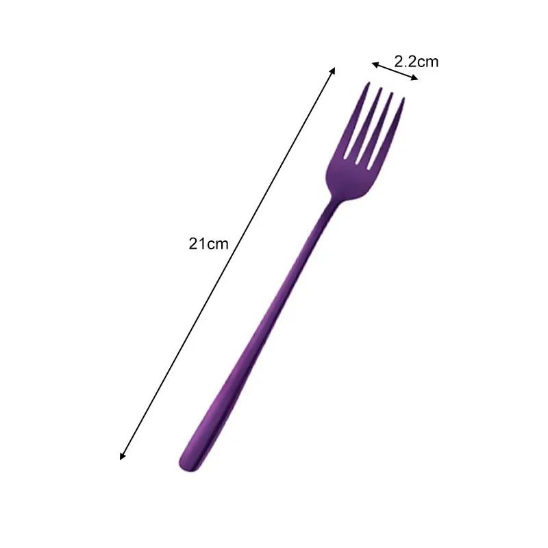 Stainless Steel Long Handle Dinner Fork Rainbow Fork Hotel Restaurant Party Supplies Dinnerware Steak Gold Fork Table Decoration