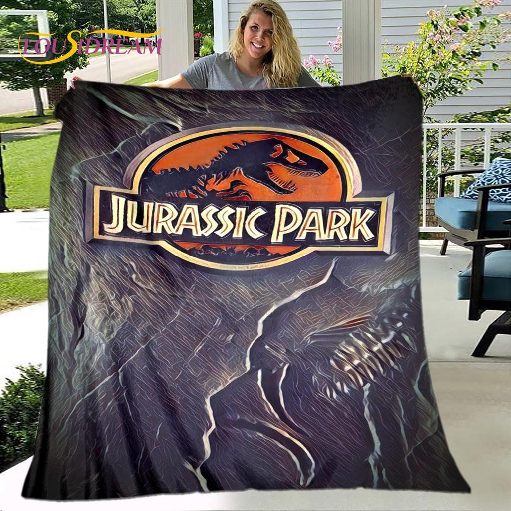 New Cartoon Jurassic Park Blanket,Flannel Blanket Throw Blanket,Soft Warm Blanket for Living Room Bedroom Beds Sofa Decor Gift