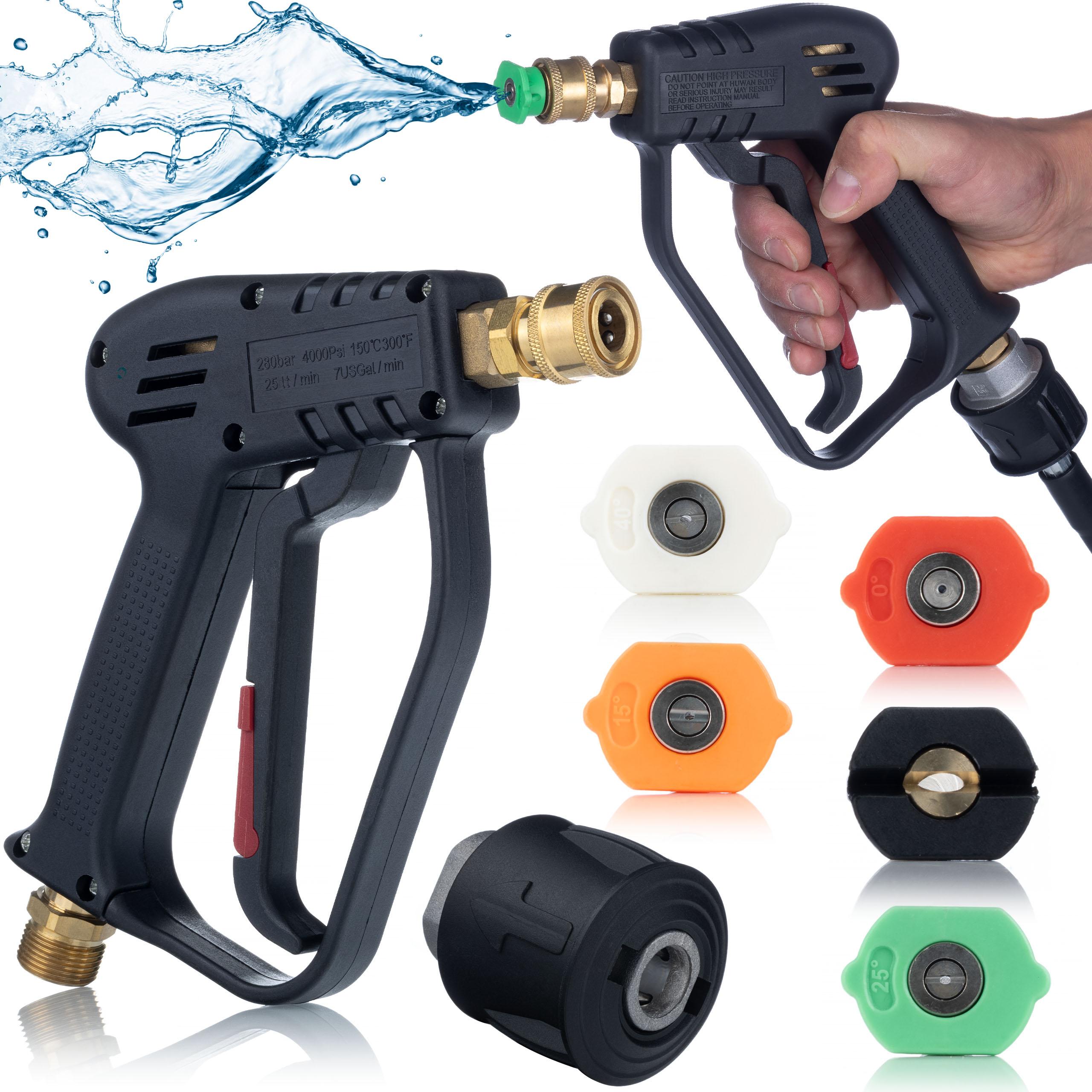 Rosfix Pistolet do Myjki Ciśnieniowej 5000PSI – Wysoka Wydajność do 300°C | Szybkozłączka 1/4   | Zestaw 5 Dysz