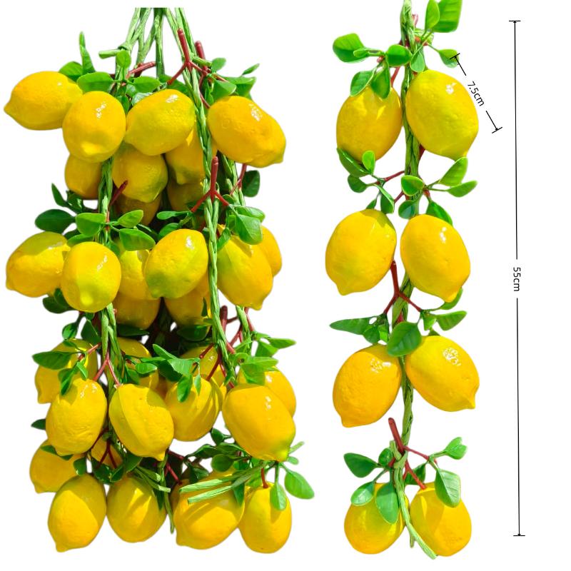 Lifelike Artificial Lemon Strings Fake Simulated Fruit Hanging Garlands for Wedding Birthday Party Home Wall Decor