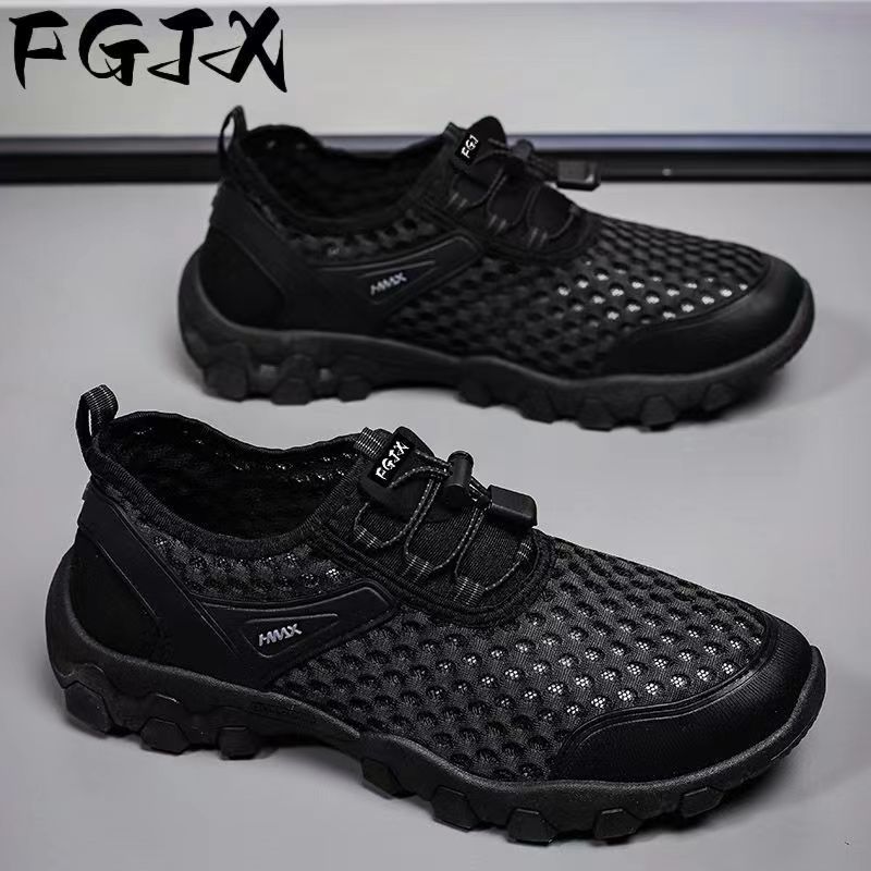 

Мужские забродные ботинки, сандалии, дышащие, нескользящие, полые, походные ботинки, мужская спортивная повседневная обувь, мужская сетчатая обувь 39 чёрный