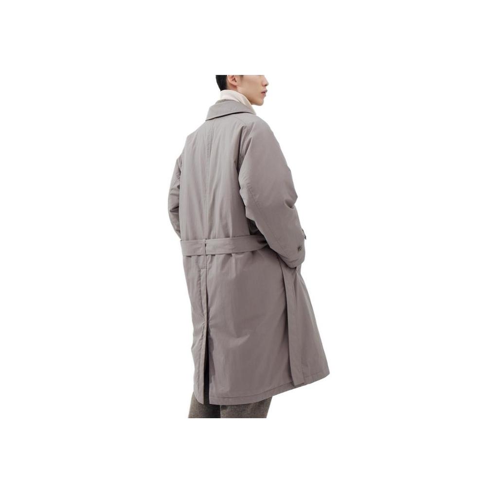UNIQLO FW23 U Series Solid Layered Long Sleeve Trench Coat Unisex outerwear Light-Gray 462853-05
