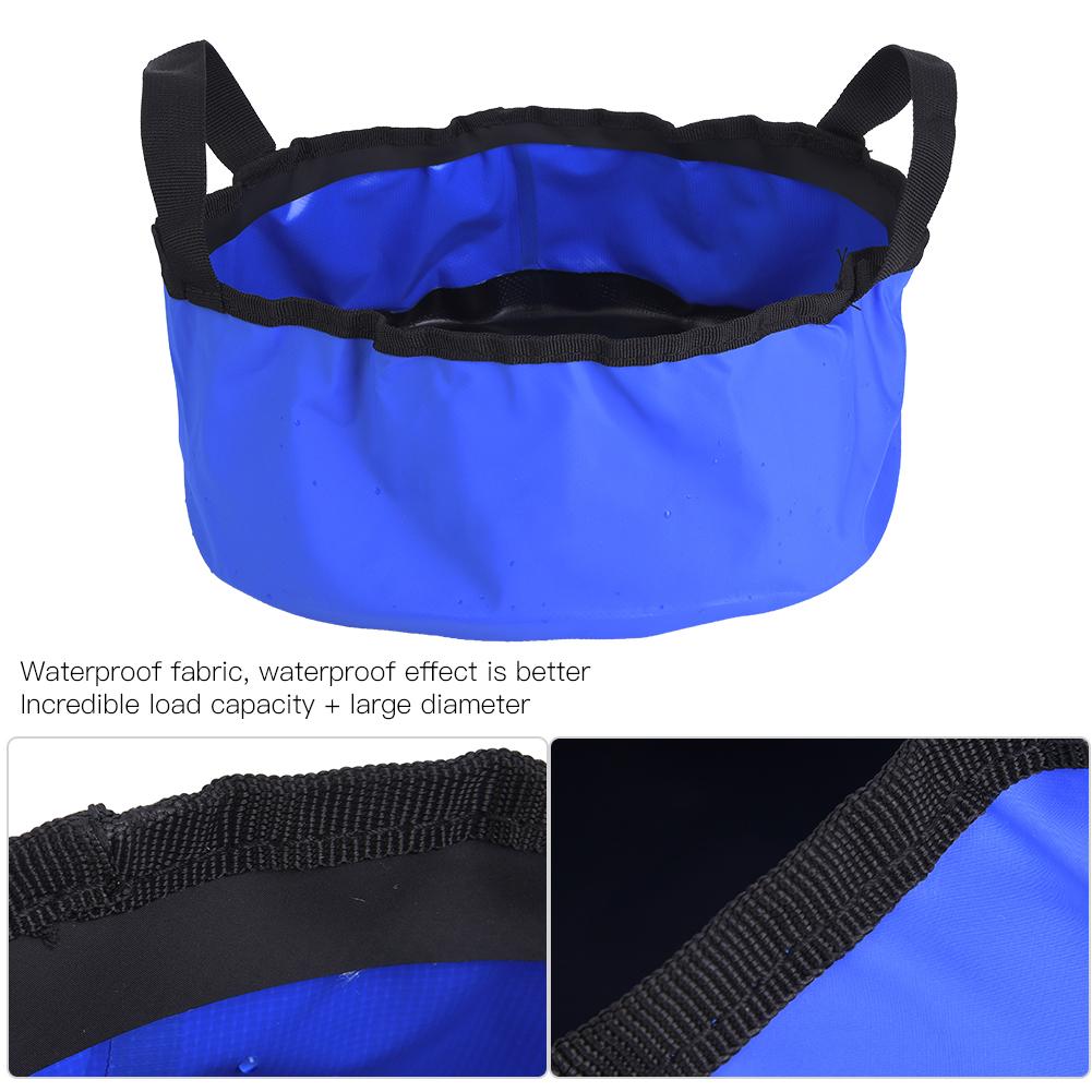 PVC Outdoor Portable Round Folding Bucket Wash Basin for Traveling Camping Picnic