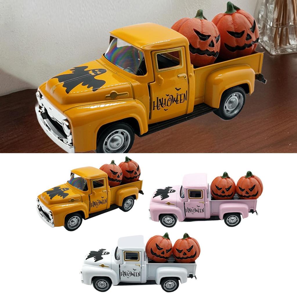Halloween Alloy Truck Model Creative Halloween Table Decoration Table Centerpieces for Mantel Party Favor Farm Party Kitchen