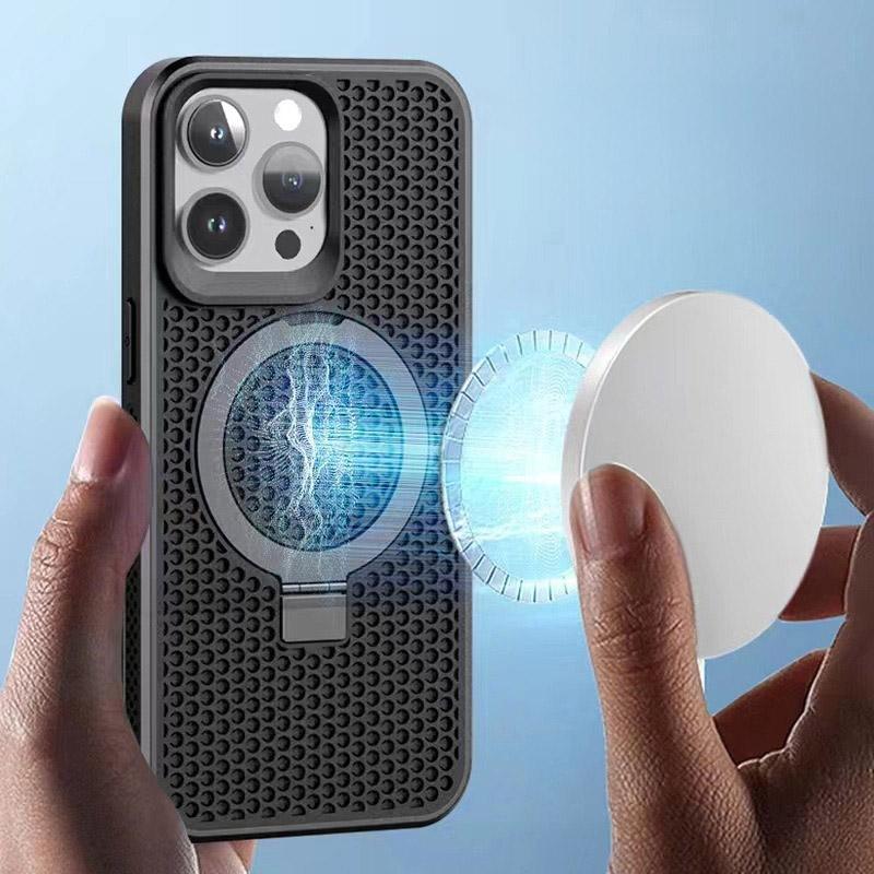 Phone Case for iPhone 14 Pro Compatible with MagSafe PC+TPU Kickstand Phone Cover