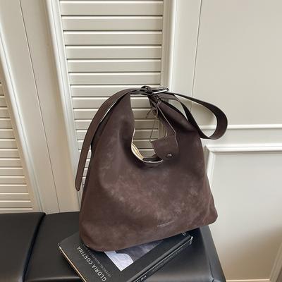 Mode Retro Unterarm Wildleder Schultertasche Damen neue einfache Pendler große Kapazität Tragetasche vielseitige Handtasche
