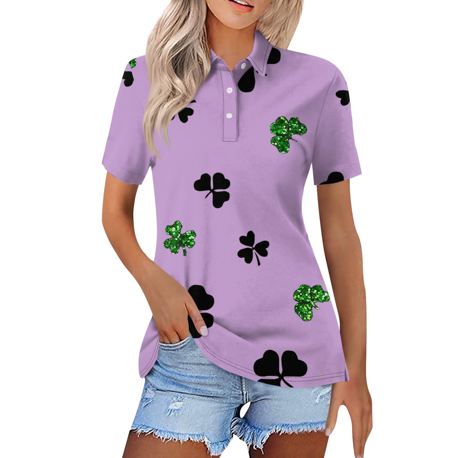 

Женская модная повседневная рубашка с принтом на пуговицах с коротким рукавом XL